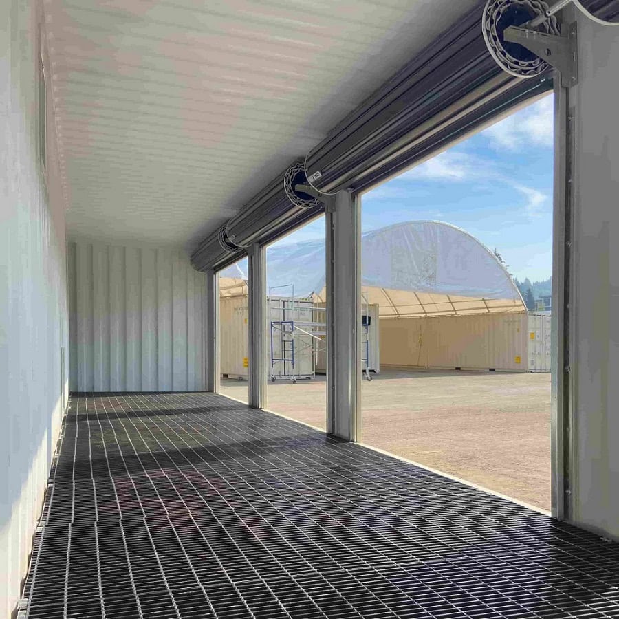 40’HC “CONTAINMENT CUBE” with 4 x Roll Up Doors - Tupcan Pty Ltd