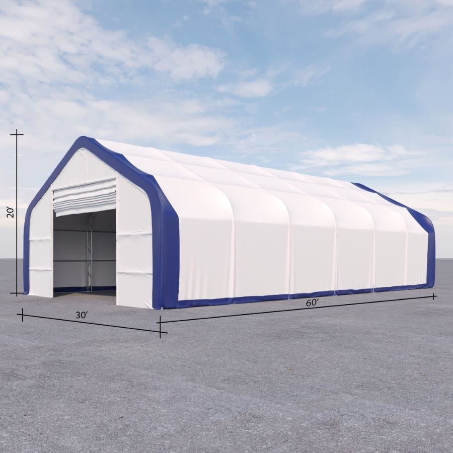 Dual Truss Storage Shelter (30′ x 60′ x 20′) - Tupcan Pty Ltd