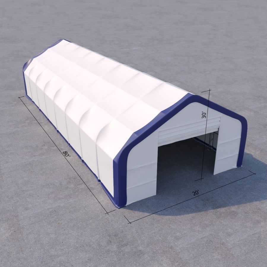Dual Truss Storage Shelter (30′ x 80′ x 20′) - Tupcan Pty Ltd