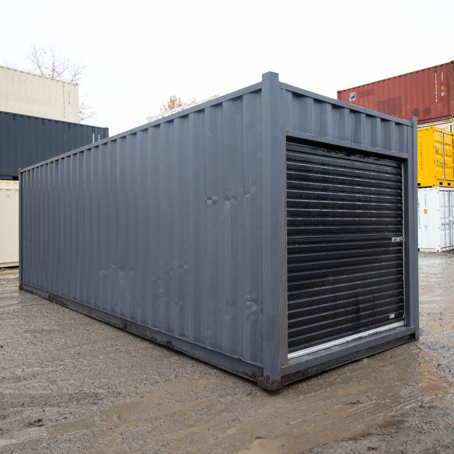 25′ Cut-Down Shipping Container w/Roll-Up Door - Tupcan Pty Ltd