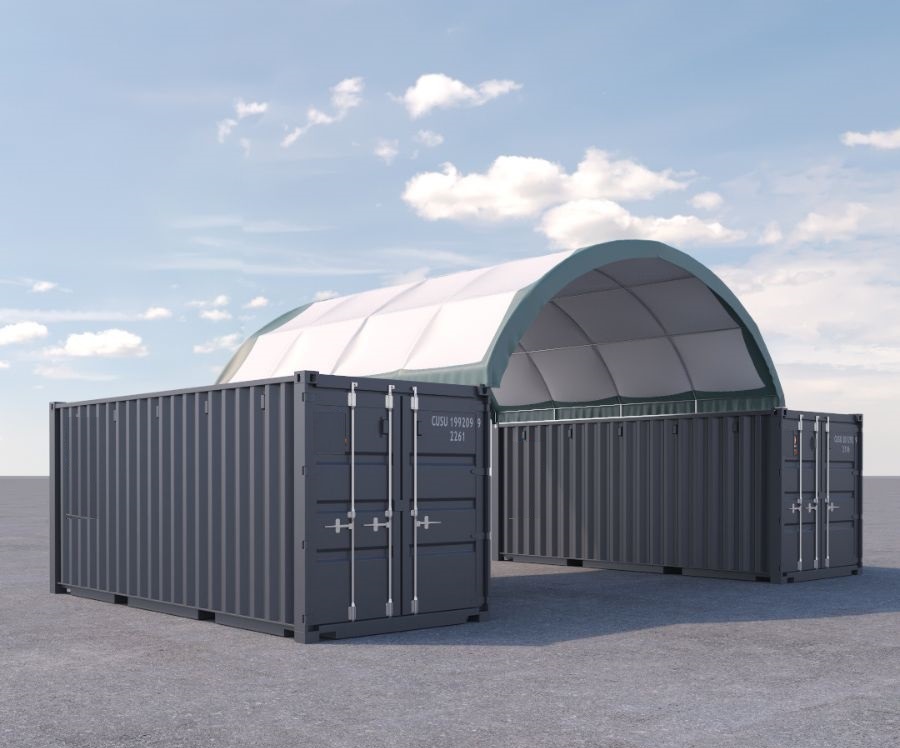 20’ x 20’ Fabric Container Shelter - Tupcan Pty Ltd