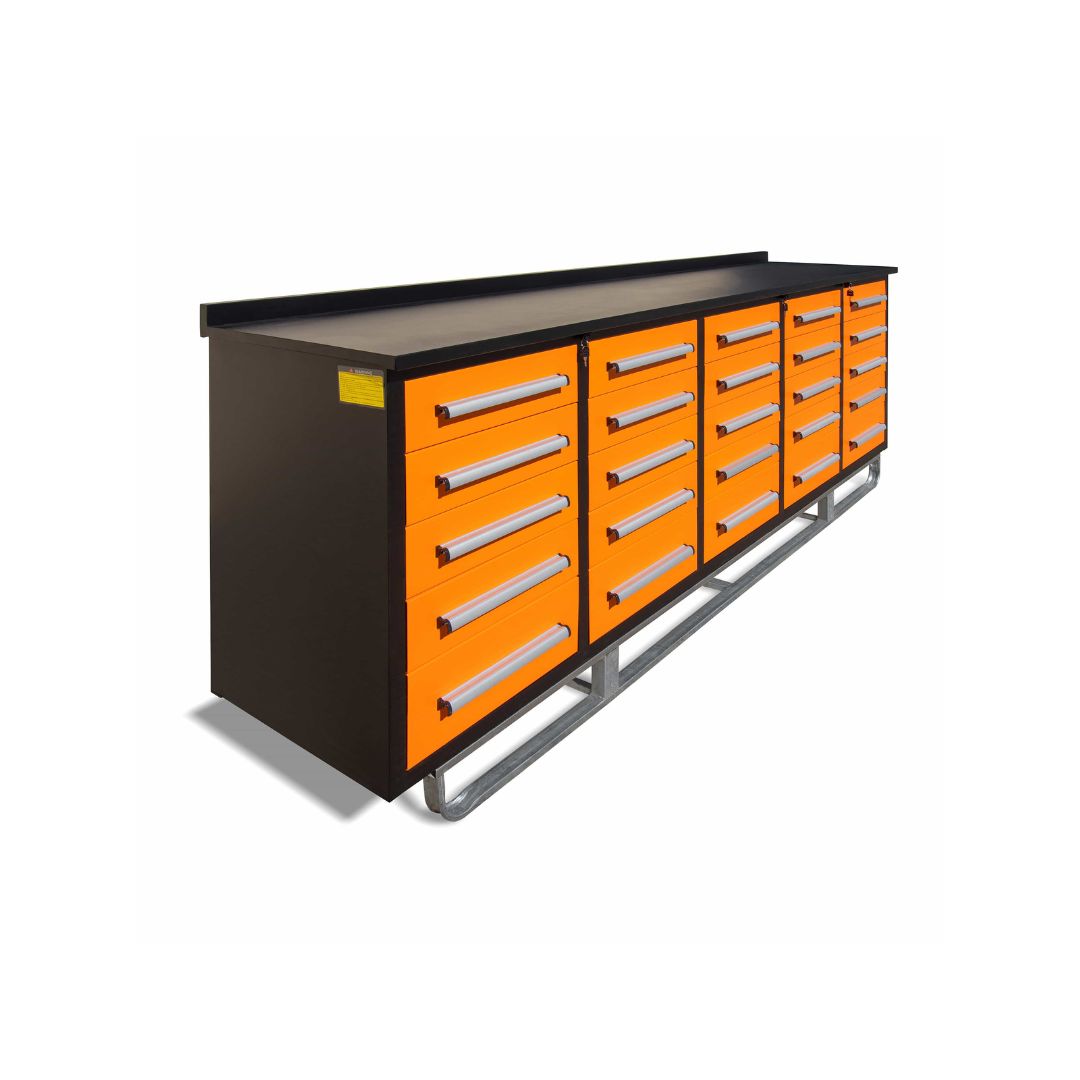 M&B | 10’ Workbench Cabinet with 25 Drawers - Tupcan Pty Ltd
