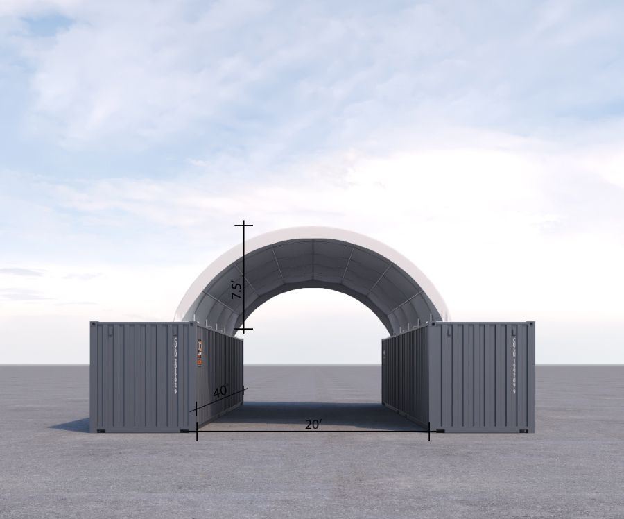 20′ x 40′ Fabric Container Shelter - Tupcan Pty Ltd