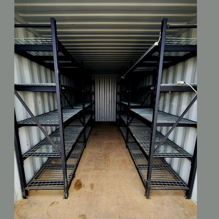20’ New (1-Trip) Container w/ Shelving on BOTH sides - Tupcan Pty Ltd